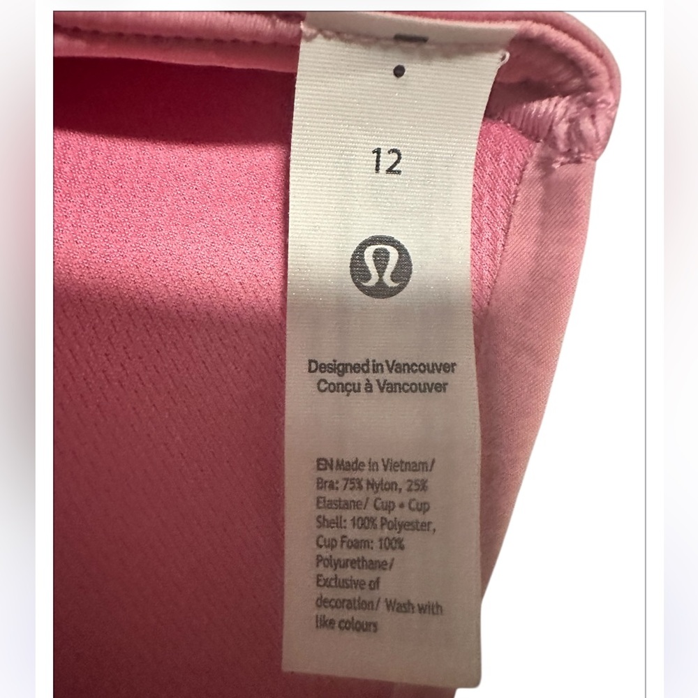 Lululemon🍋 Like A Cloud Sports Bra Pink Frosting Size 12 (like new) A/B Cup - Picture 6 of 6